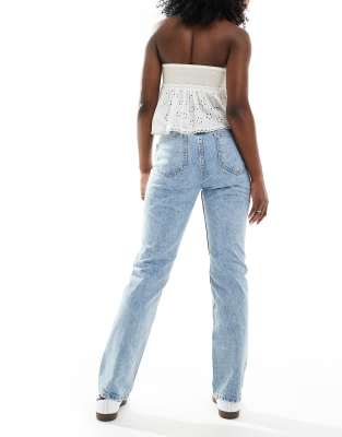 Asos Design Mid Rise Straight Jeans