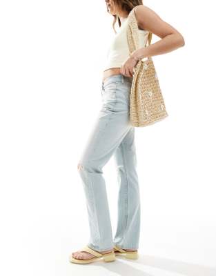 Asos Design Mid Rise Straight Leg Jeans