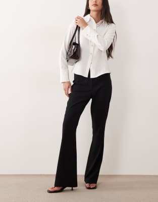 Asos Design Mid Rise Tailored Bootcut Flared Pants In Black