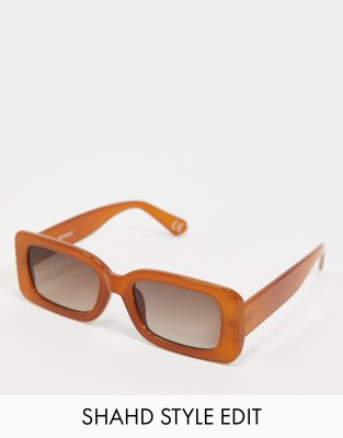 asos brown sunglasses mid square