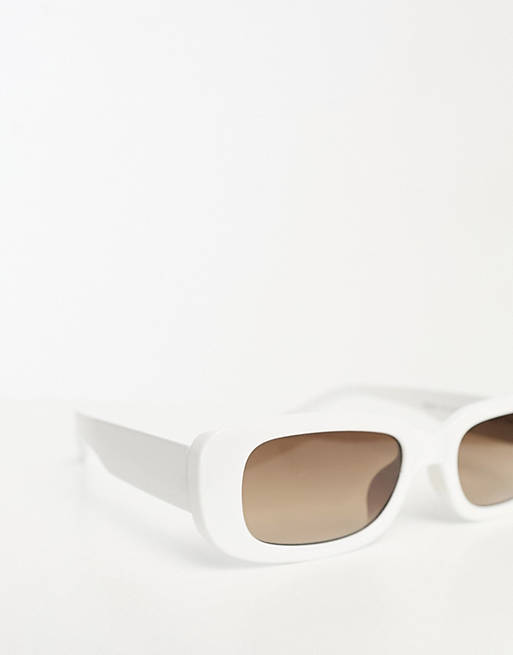 ASOS DESIGN mid square sunglasses in white