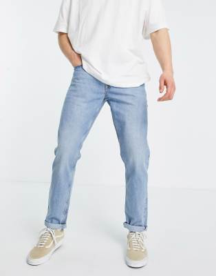 mens mid wash slim jeans