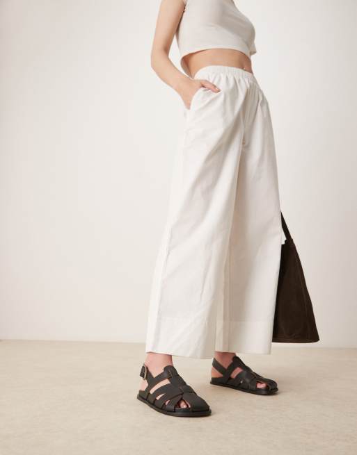 ASOS DESIGN – Midas – Czarne skórzane płaskie sandały, 4 z 4