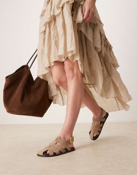 ASOS DESIGN - Midas - Platte schoenen in taupe suède - view 1