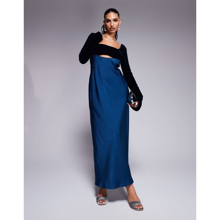 Asos edition split side plunge maxi in satin deals