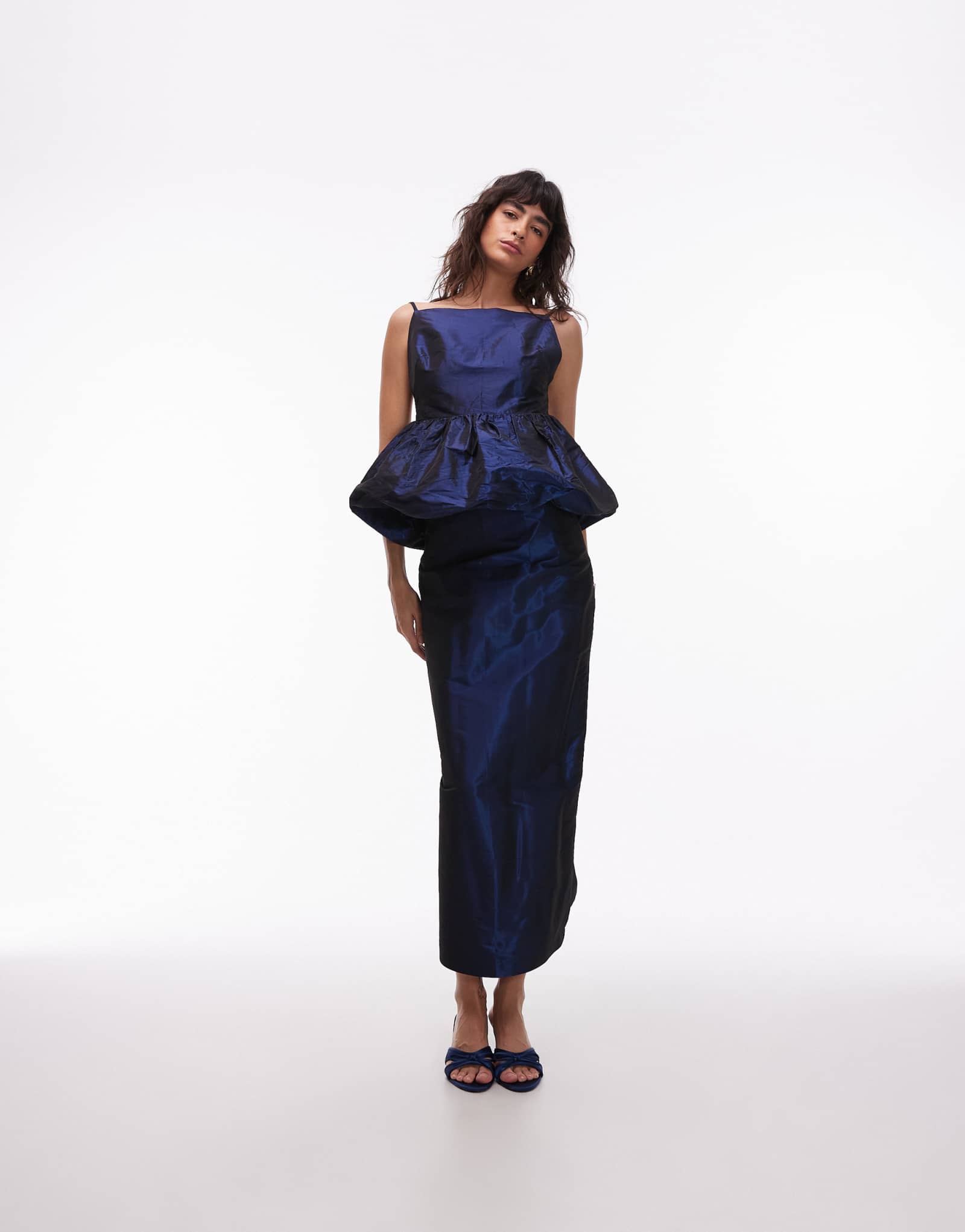 Юбка-карандаш мидакси от ASOS DESIGN темно-синего цвета