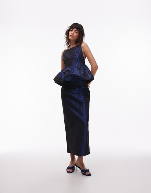 ASOS DESIGN midaxi pencil skirt in navy, 5 of 5