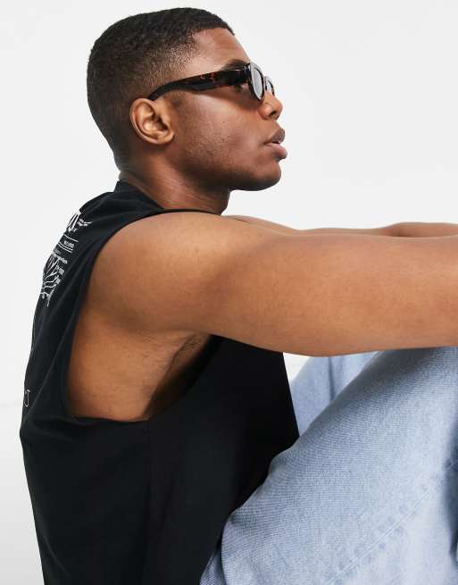ASOS DESIGN - Middelgrote rechthoekige zonnebril met rookglazen in tortoise, 2 van 4