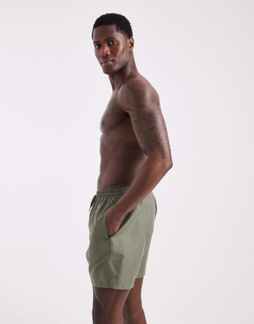 ASOS DESIGN - Middellang zwemshort in kaki, 3 van 5