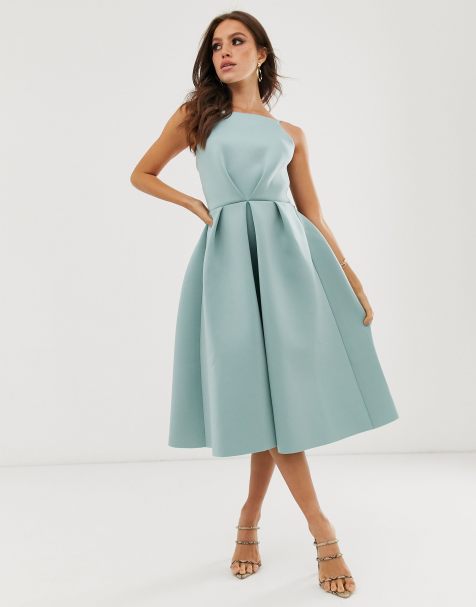 ASOS DESIGN – Midi-Ballkleid mit Zierschleife hinten