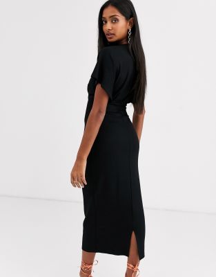 black batwing dress