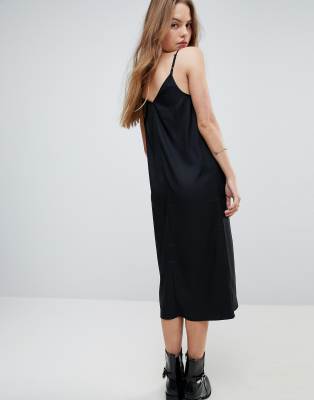 black slip dress asos