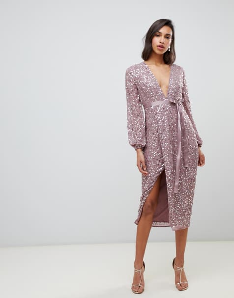 asos design maxi dress with long sleeve embellished bodice