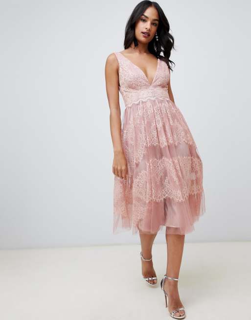 Asos design soft tulle midi outlet dress