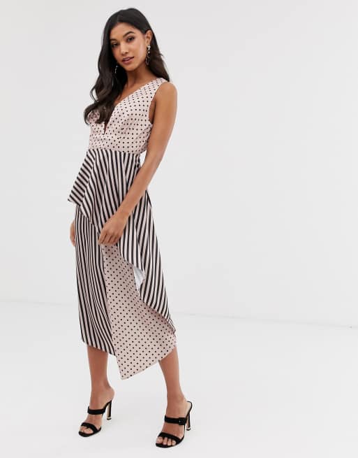 Asos stripe cheap midi dress