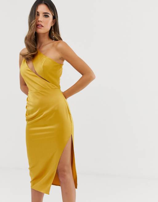 Asos yellow hot sale silk dress