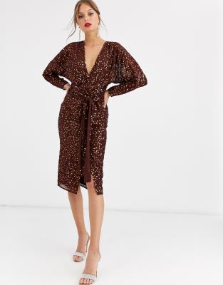 midi batwing dress