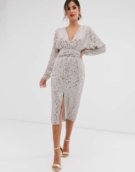 Asos midi shop dress with sleeves