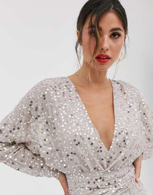 Asos scattered best sale sequin dress