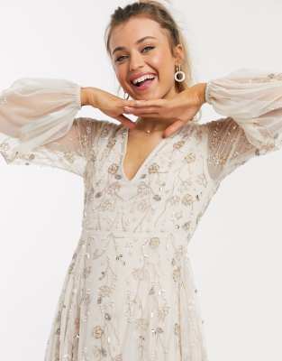 midi dress with sleeves asos