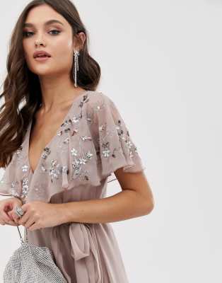 asos cape back dipped hem midi dress