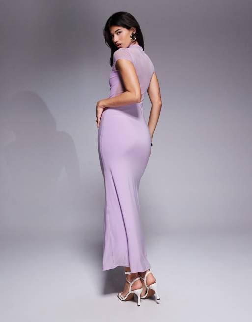 ASOS DESIGN midi dress with cowl skirt detail and layered bodice