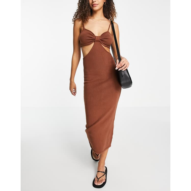 Asos midi dress with cami straps best sale and cut out detail