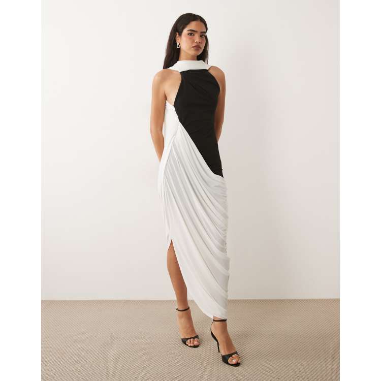 asos design scuba cami pephem midi dress ASOS DESIGN structured cami maxi dress in light blue scuba-style fabric