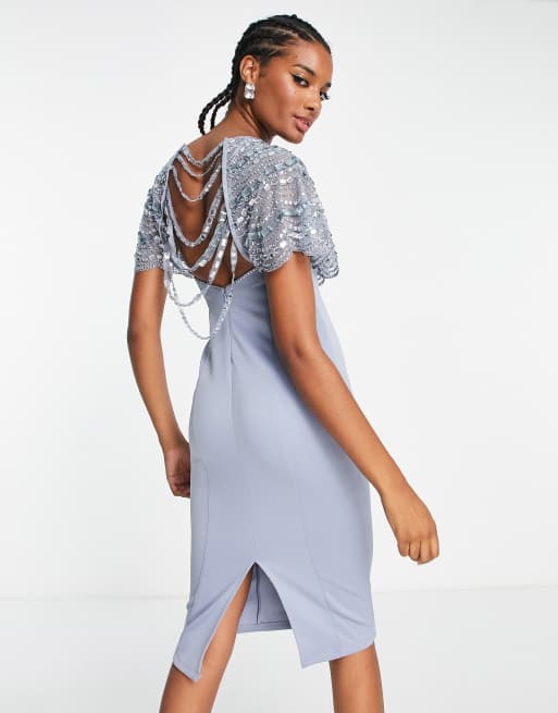 Asos embellished sale cape dress