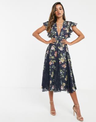 asos floral midi dress