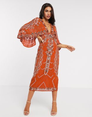 asos design kimono dress