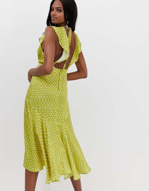 Satin polka store dot midi dress