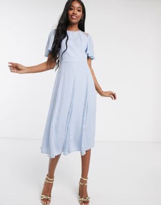 smocked waist midi dress