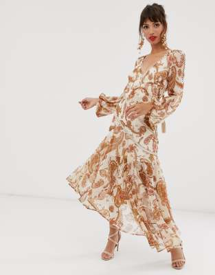 paisley midi dress