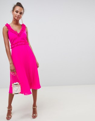 pink midi dress asos