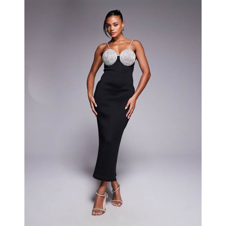 black maxi dress prom A Line Black Long Prom Dresses, Strapless Evening Party Dress fg5502 main image 0