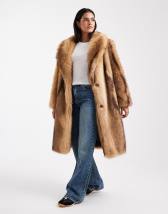 Bardot Sylvie zip faux fur jacket in burgundy