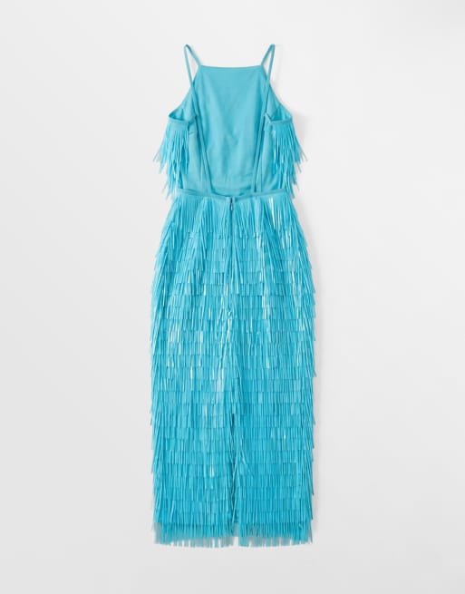 ASOS DESIGN Midi-Kleid mit All-over-Schuppenpailletten in Türkis, 6 von 8
