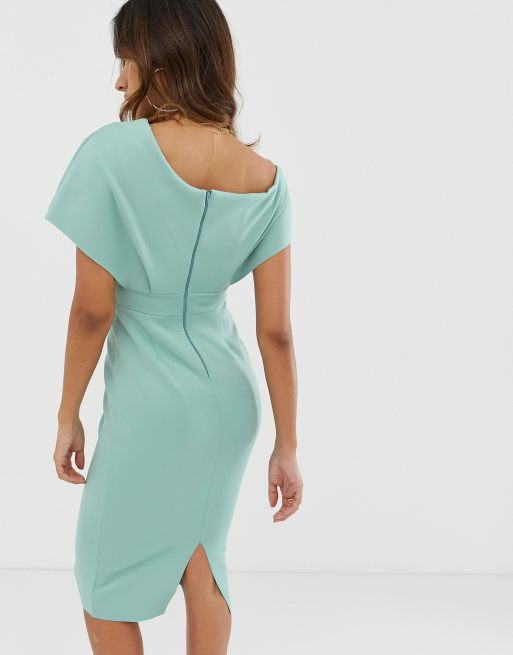 ASOS DESIGN - Midi-kokerjurk met blote schouder en strikdetail, 2 van 4