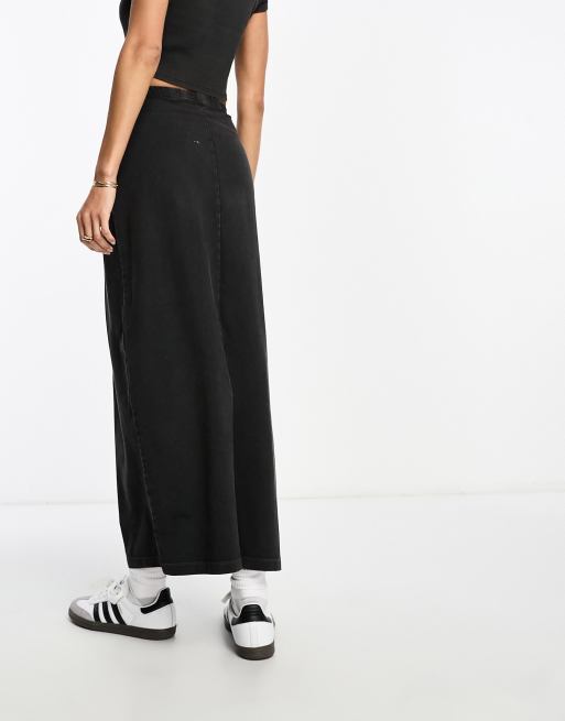 ASOS DESIGN - Midi kokerrok in zwart met wassing, deel van co-ord set, 4 van 4