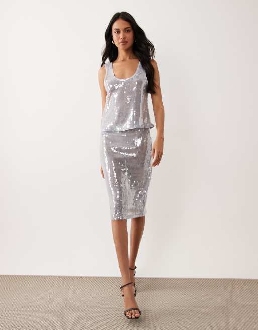 ASOS DESIGN - Co-ord set met glazen lovertjes in blauw, 2 van 3
