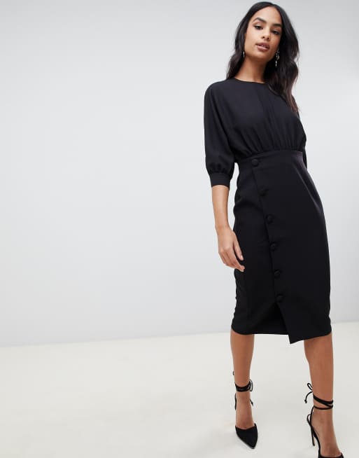 Asos black discount pencil dress