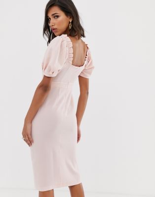 asos white pencil dress