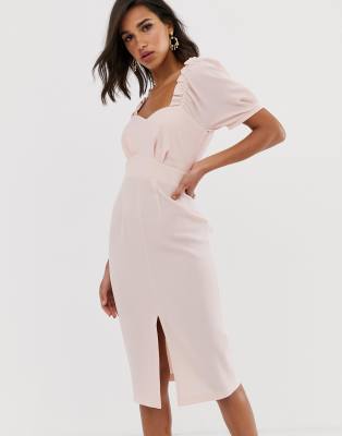 sweetheart neckline midi dress