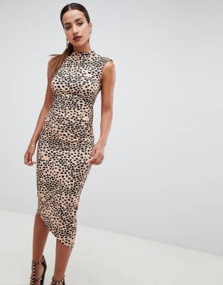 leopard print pencil dress