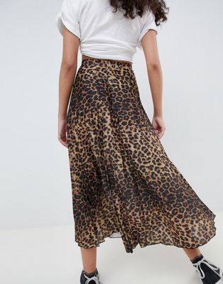 asos leopard print midi skirt