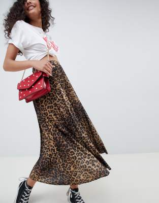 leopard print midi skirt asos