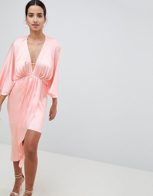 Asos pink kimono sales dress