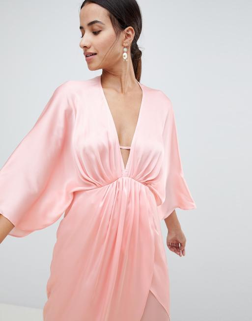 Asos pink cheap kimono dress