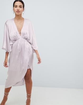 silver kimono dress